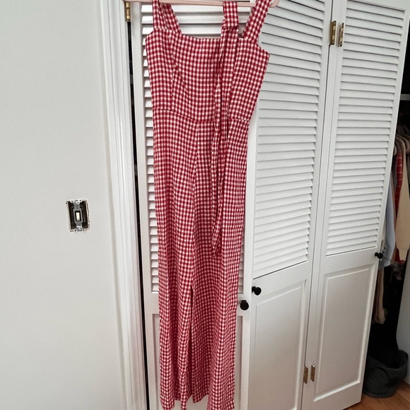 Reformation Red Birch Jumpsuit, May check, Square Neck - XS/US 2 - Picture 8 of 9